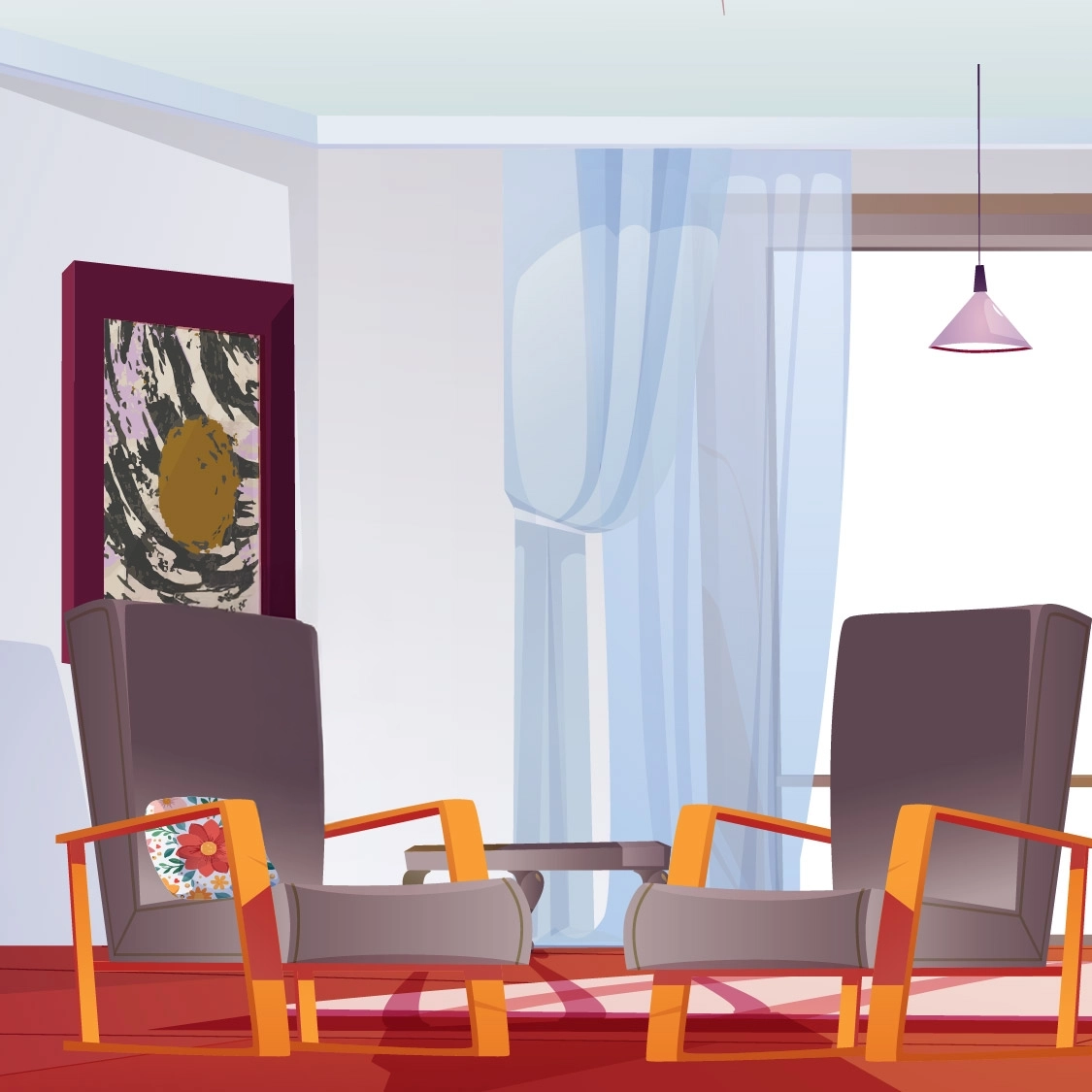 Eine Illustration der KJP Praxisräume.